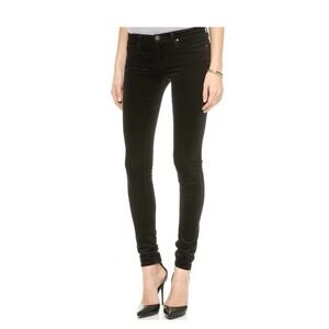 AG Adriano Goldschmied The Legging Super Skinny Women's 28 Black Velvet Stretch